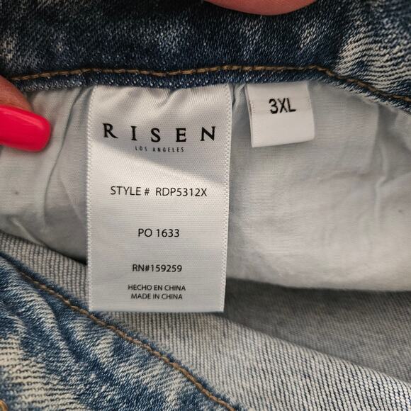 Risen Nikol High Rise Acid Washed Wide Leg Jeans 3XL - Picture 5 of 9